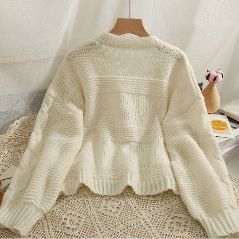 Strawberry Spliced Cardigan Women Knitting All-match Stylish Кардиган Женский Long Sleeve Sweaters Ropa Mujer Elegant Ulzzang - reetell