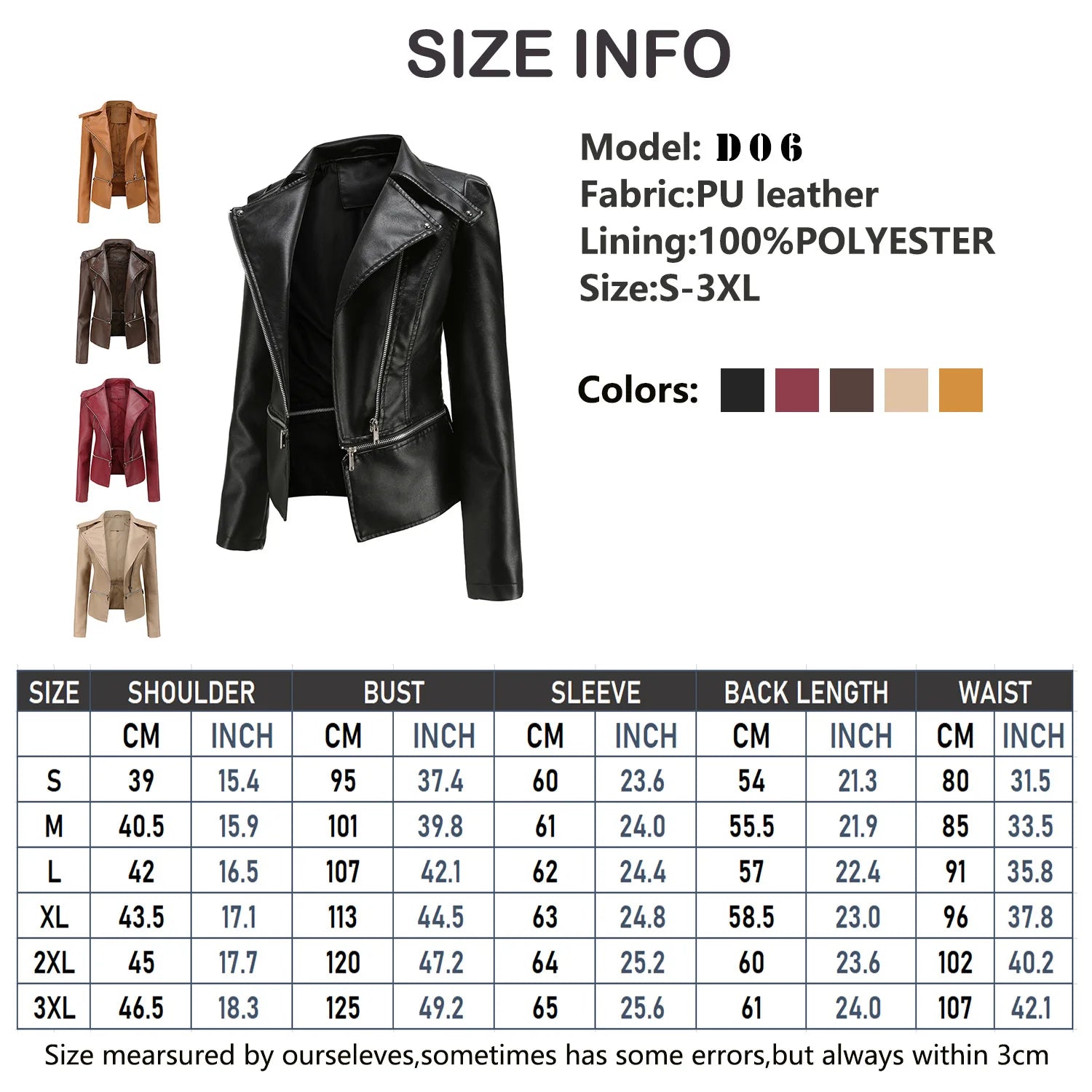 2024 Spring Autumn Women's Leather Jacket Female Detachable Hem Lapel Zipper Casual Coats Women's Locomotive Windbreaker