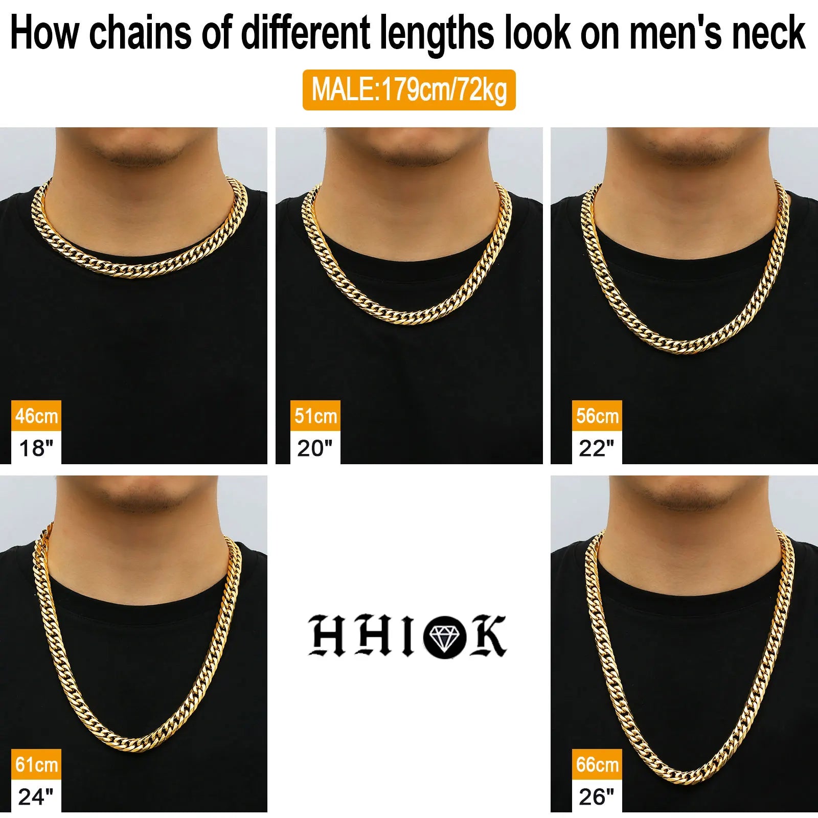 18k Gold Plated Mens Curb Cuban Link Chain Necklaces 316L Stainless Steel Bracelet Hip Hop Jewelry Gifts