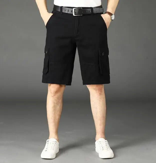 Khaki Half Men's Cargo Shorts Solid Male Bermuda Short Pants Big and Tall Designer Jogger Baggy New In Homme Jorts Cotton Luxury