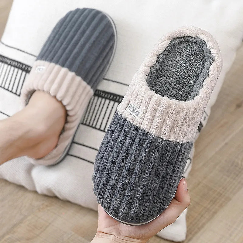 New Big Size 48 49 Men Home Slippers Winter Warm Slipper Couples Comfort Furry Shoes Casual Shoes Indoor Thick Plush Slides