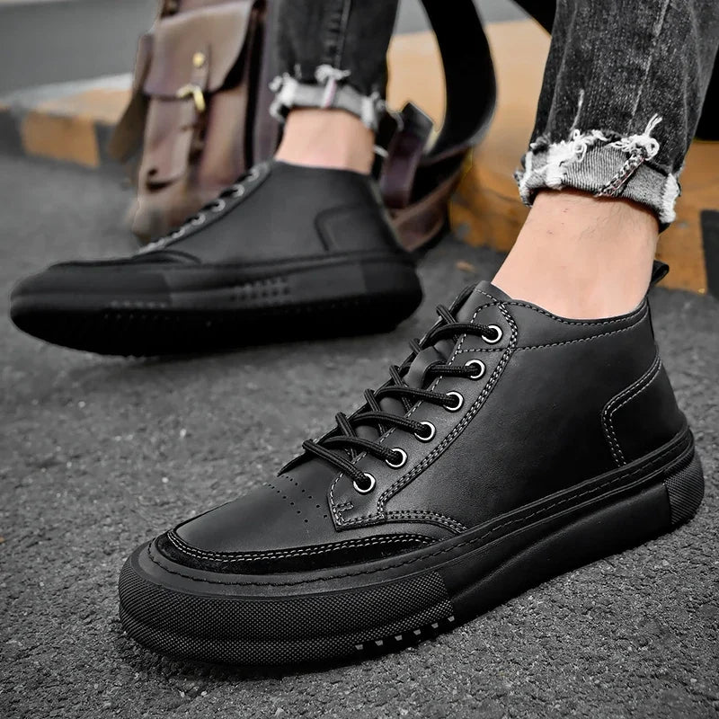 Genuine Leather Mens Sneakers 2024 Luxury Handmade Casual Shoes Designer High Quality Outdoor Walking Shoes Men Skateboard Shoes - reetell