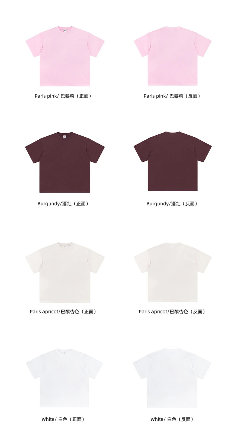 ZODF New 2024 Summer Men Basic 190gsm Cotton T-Shirts Unisex Oversized Comfortable O-Neck T Shirt Brand Tops HY0756