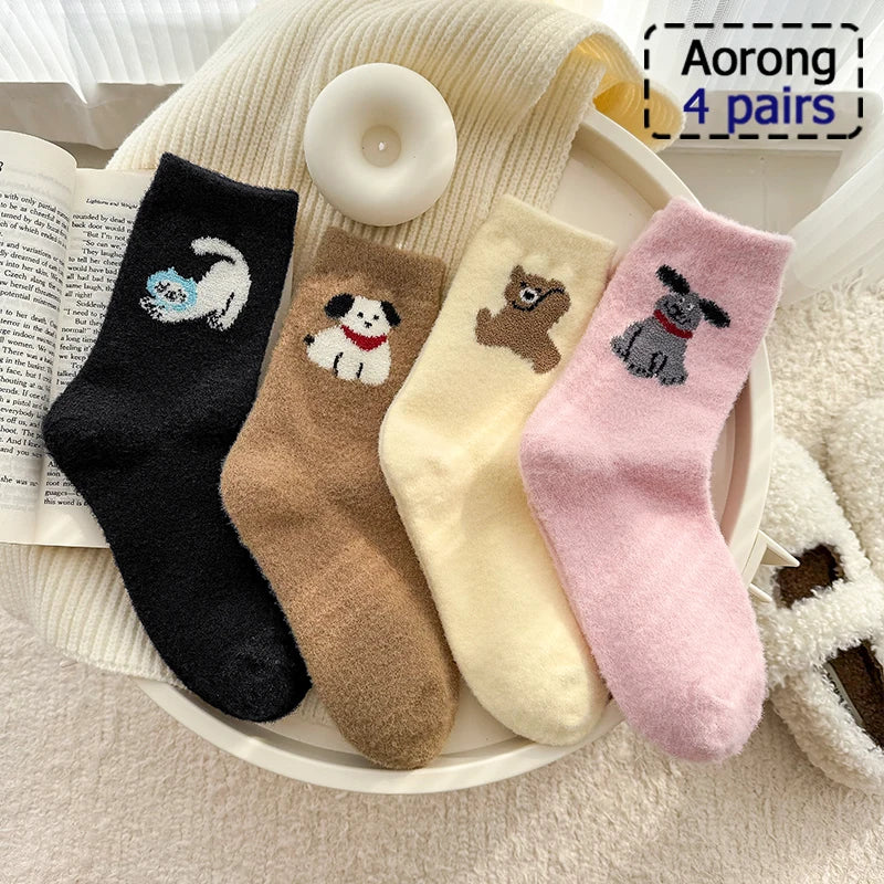 4/5/8/10/20 Pairs of MEN'S AND WOMEN'S Black Cotton Business Mid Length Soft and Warm Autumn/winter Solid Color Casual Socks