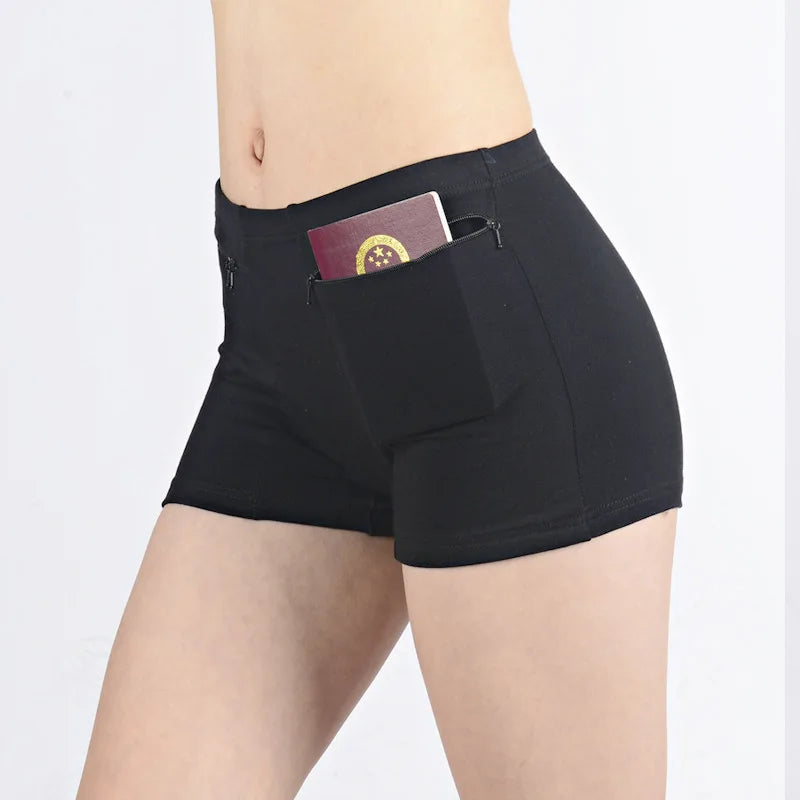 Women's Safety Anti-theft Pants Soft Shorts Cotton Boxer Summer Under Skirt Shorts with Pockets Femme Underwears Safety Shorts - reetell