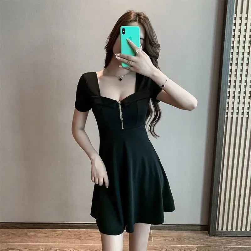 Clothing Open Back Female Dresses 2024 Mini Women's Dress Backless Short Prom Party Sensual Sexy Night Club Evening One-piece Xl - reetell