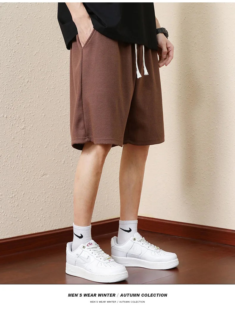 2024 Summer Men's Bermuda Shorts Loose Straight Barrel Beach Shorts Fashion Knitted Casual Pants 4Xl Versatile Thin Shorts - reetell