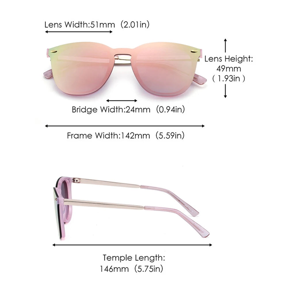 JIM Trendy Rimless Mirrored Sunglasses Reflective Sun Glasses for Women Men UV400 - reetell