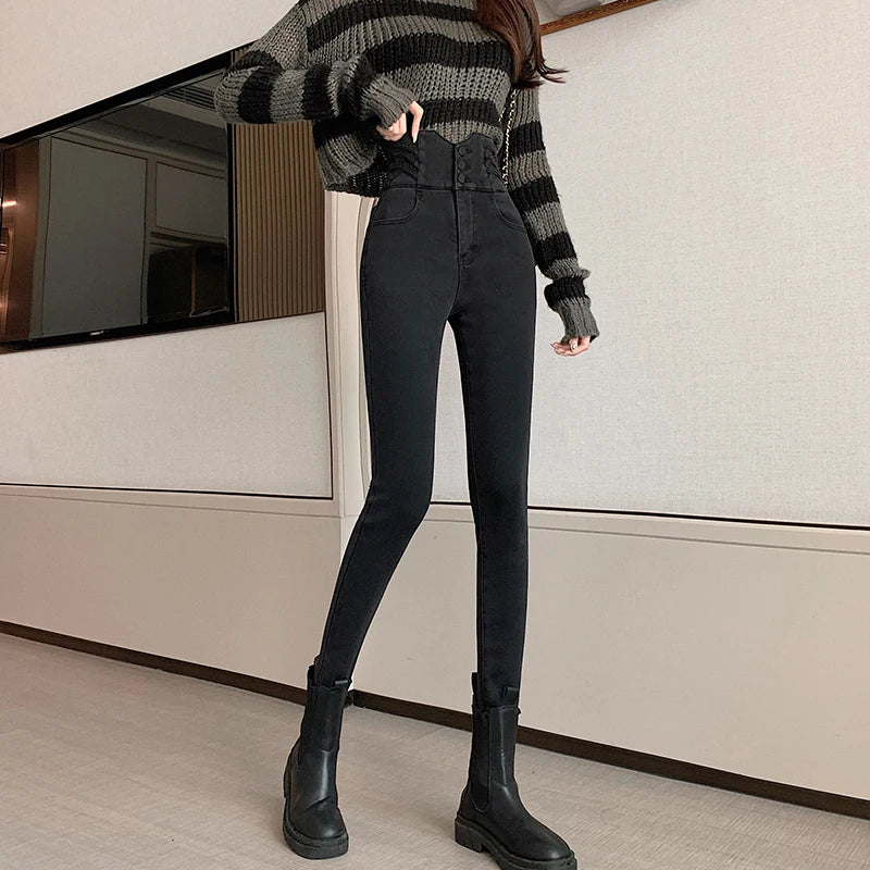 ZOENOVA Woman Jeans Vintage High Waist Women Skinny Pencil  Slim Stretch Denim Pants Tight Trousers 2023 Pant Y2K Korean Fashion - reetell