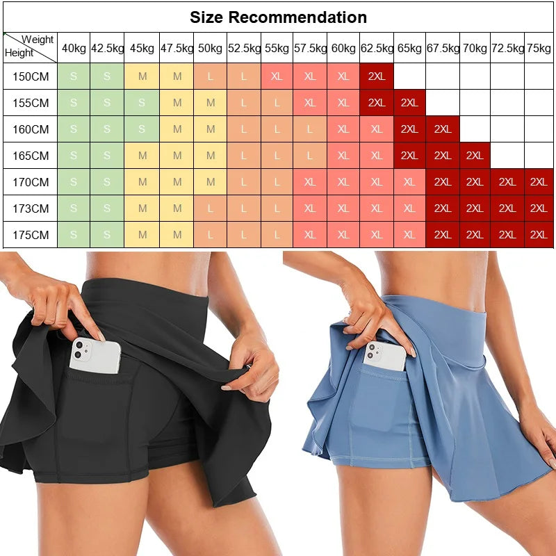 Cloud Hide Fitness Tennis Skirts Badminton Golf S-XXXL Skirt High Waist Shorts Women Athletic Running Sport Girls Pleated Skorts - reetell