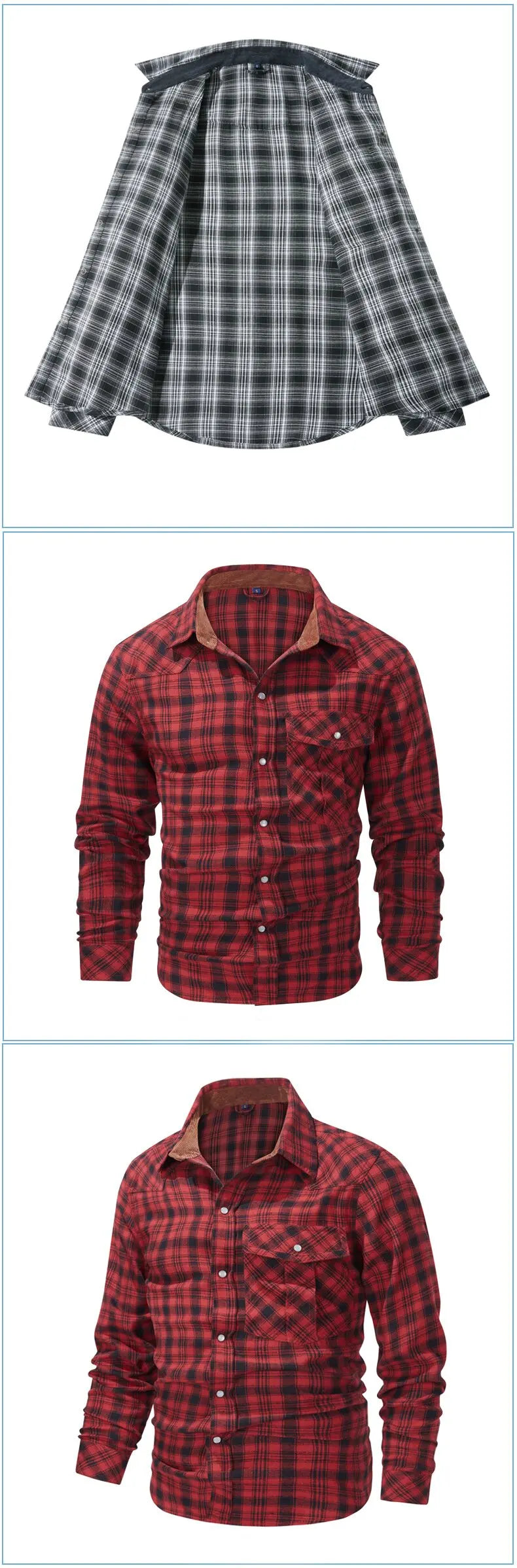 2024 Spring and Autumn New Fashion Plaid Flannel Long-Sleeved Shirt Men's Casual Relaxed Comfortable Breathable Plus-Size Shirt