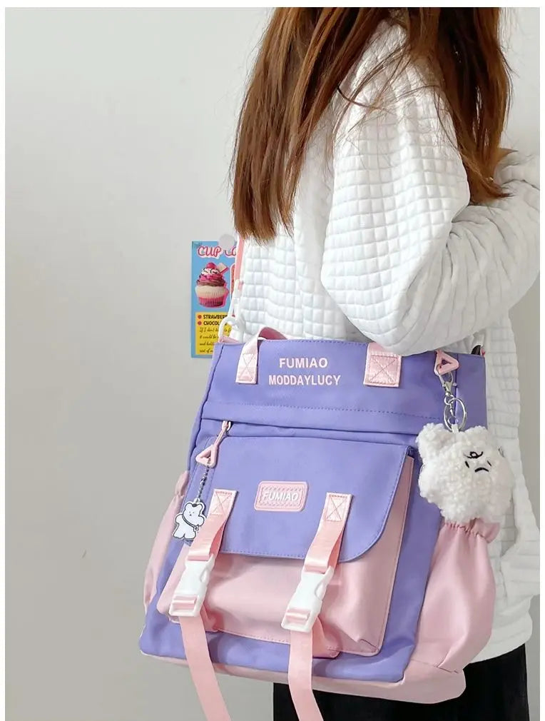 Bag Female College Student Carrying Bag Girl Large Capacity One Shoulder Versatile Crossbody Bag