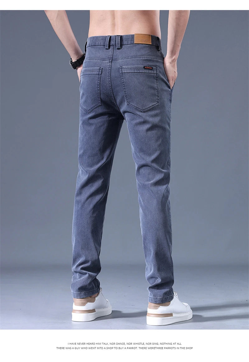 Men's Jeans 2023 New Spring And Autumn Casual Slim Trouser For Men High Quality Business Simple Slim Fit Men's Pant - reetell