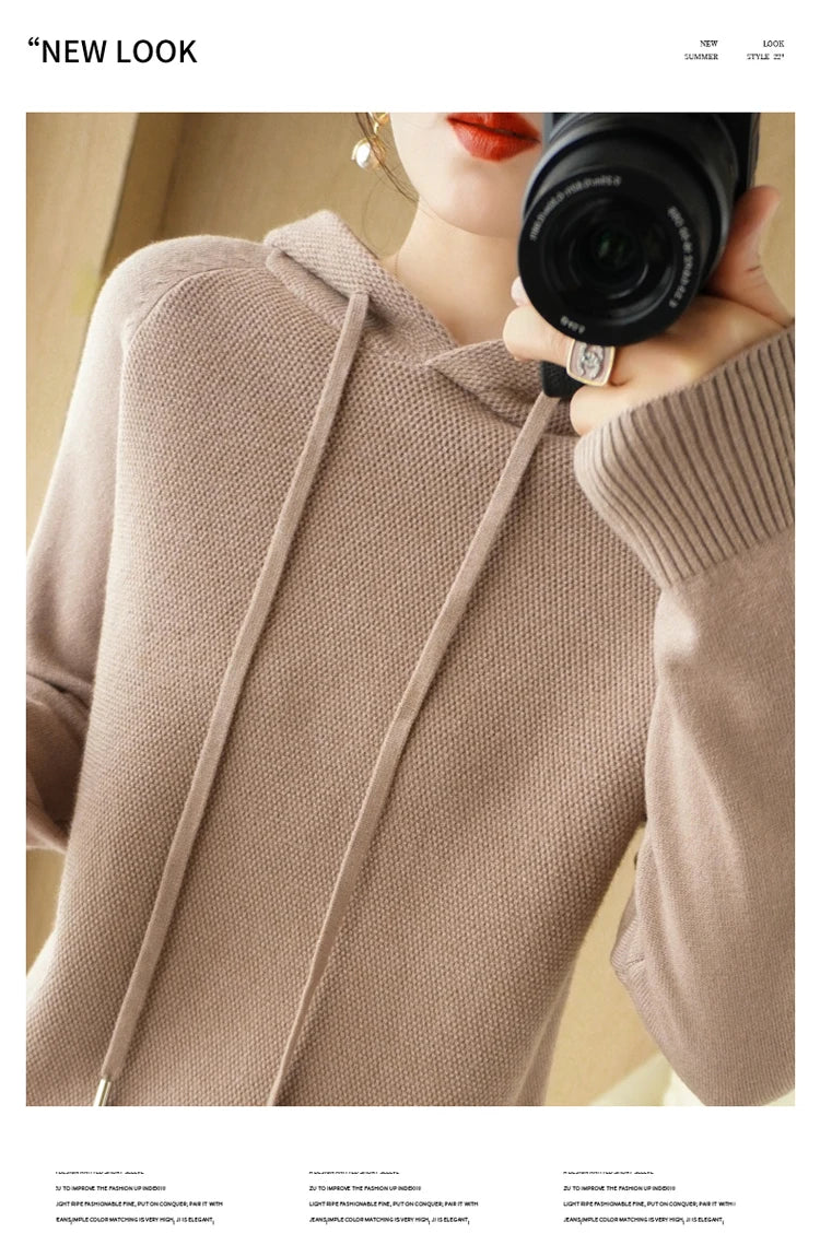 Hoodies And Sweatshirts Long Sleeve Sweaters For Women Wool Clothing New Arrivals Knitted Jumpers Female Outerwears Fashion Tops - reetell