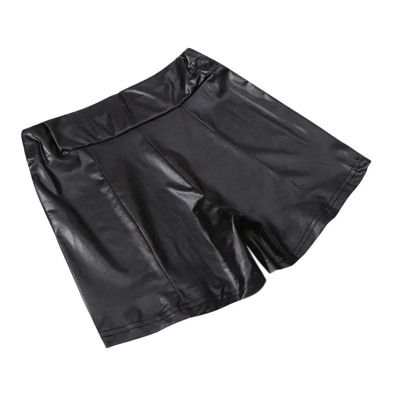 2021 Sexy Womens Shorts Shiny Elastic High Waist Shiny Faux PU Leather Short Pants Slim Hot Dance Clubwear Mini Shorts - reetell