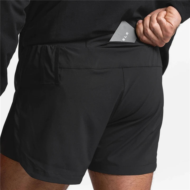 NEW 2024 Men's 2-in-1 Summer Running Shorts Breathable Quick-Dry Basketball Training Shorts Men Gym Fitness Exercise Short Pants - reetell