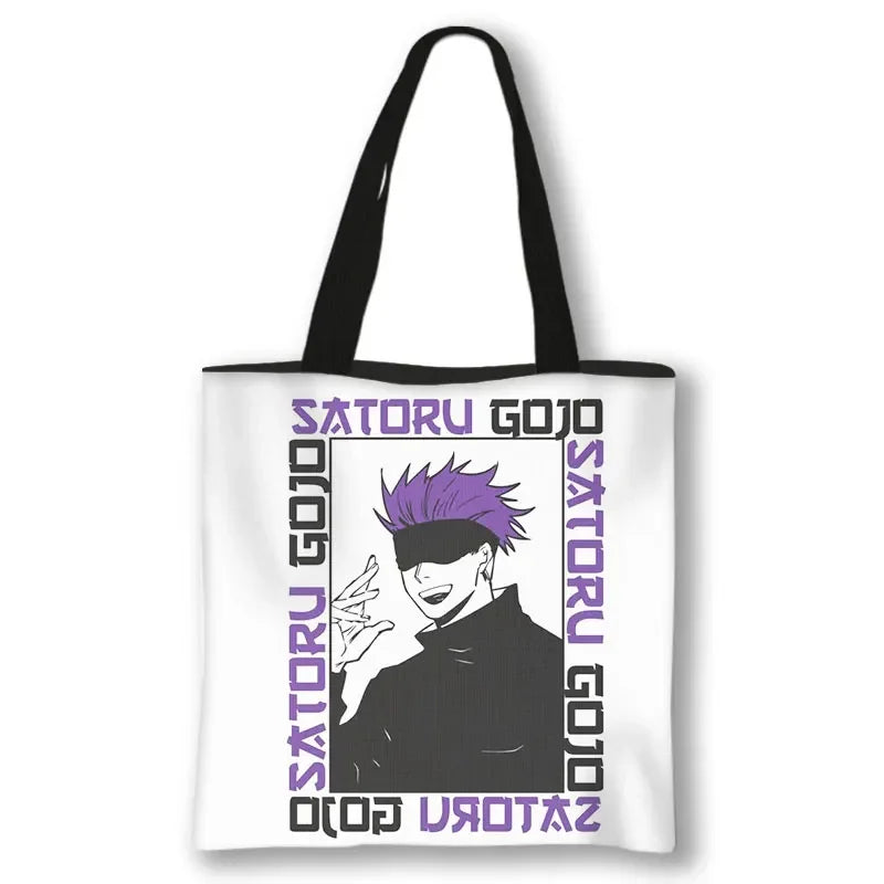 Japanese Anime Jujutsu Kaisen Tote Bags Gojo Satoru Tops Yuji Itadori Girls Shoulder Bag Women Handbag Beach Party Shopping Bag