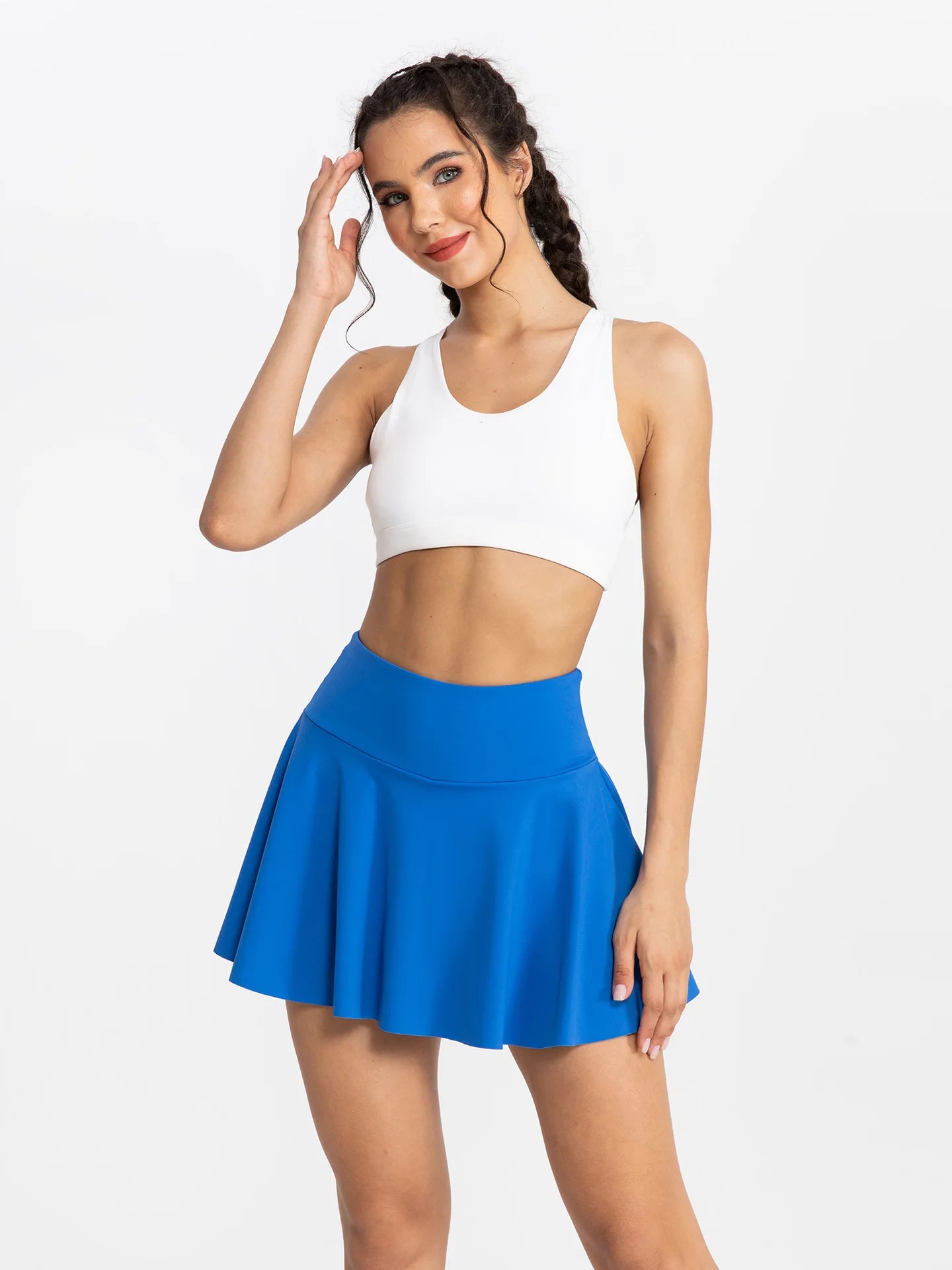 Women Tennis Skirt Sport Golf Ruffled Skirt With Shorts Fake Two Pieces Fitness Golf Wear High Waist Breathable Dance Yoga Skort - reetell