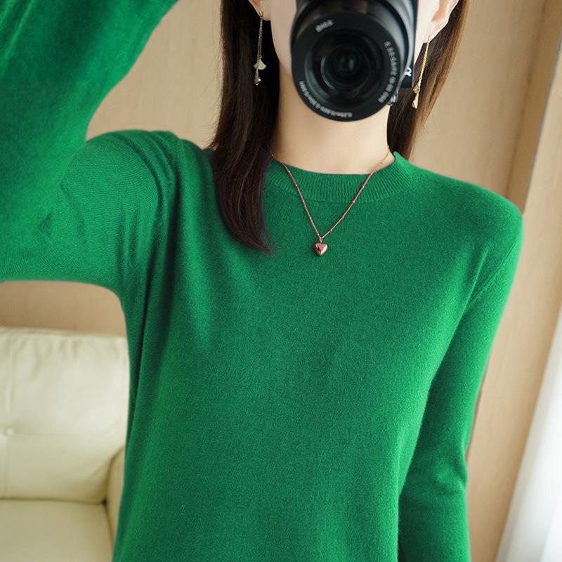 2024 Women Sweater Spring Autumn Long Sleeve O-neck Pullovers Warm Bottoming Shirts Korean Fashion Sweater Knitwear Soft Jumpers - reetell