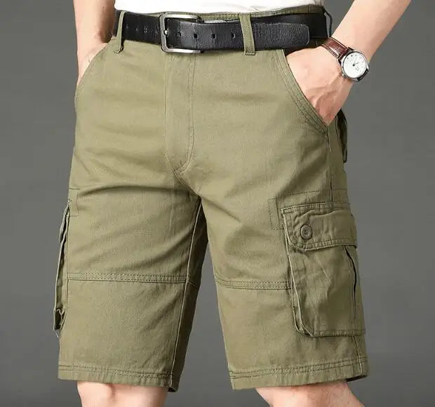 Khaki Half Men's Cargo Shorts Solid Male Bermuda Short Pants Big and Tall Designer Jogger Baggy New In Homme Jorts Cotton Luxury