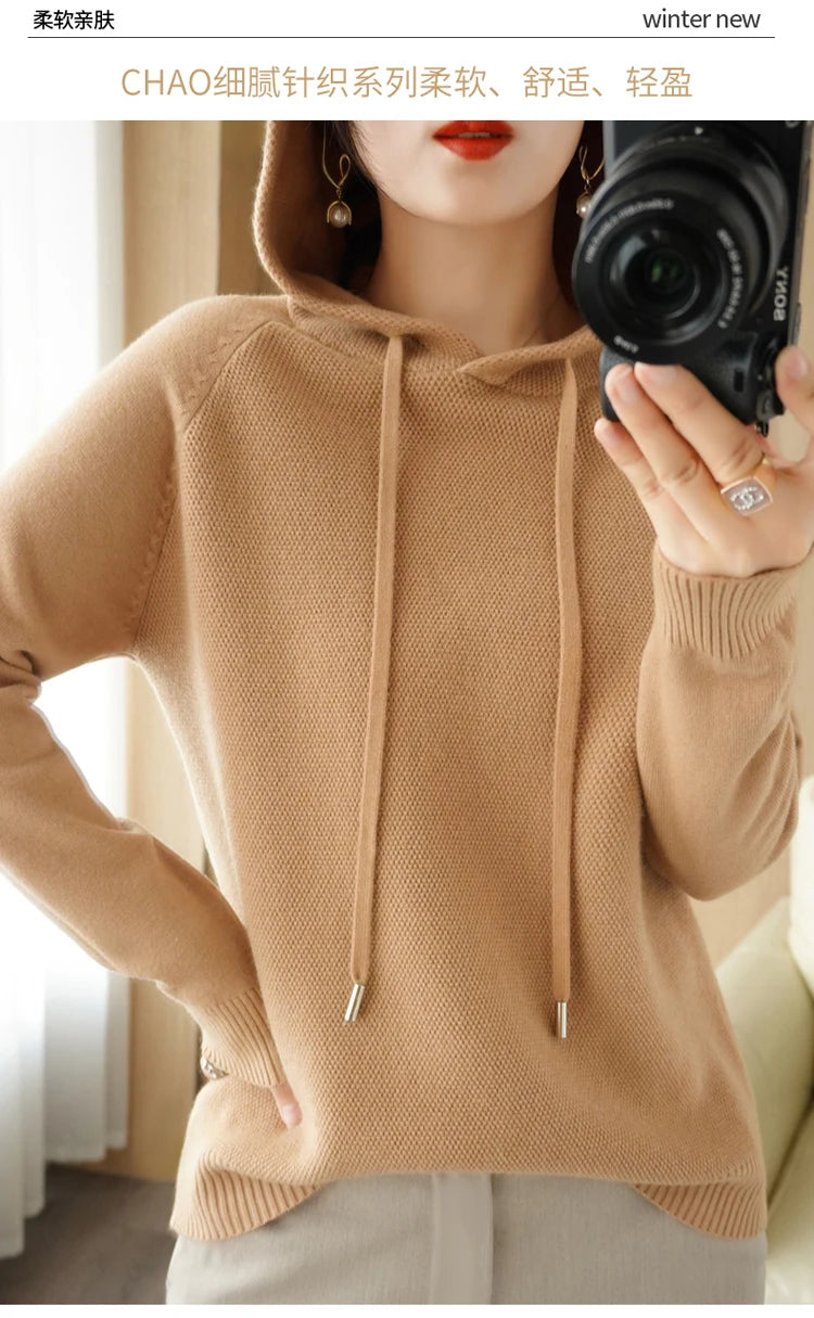 Hoodies And Sweatshirts Long Sleeve Sweaters For Women Wool Clothing New Arrivals Knitted Jumpers Female Outerwears Fashion Tops - reetell