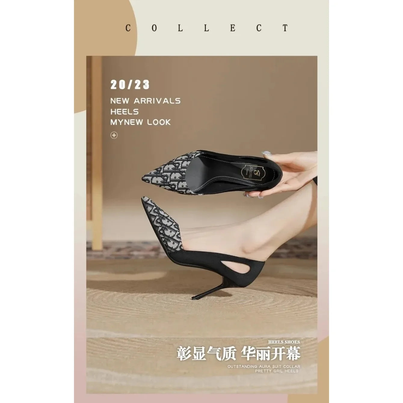 Embroidered Sandals Women Fashion Pointed Heeled New Summer Luxury Heeled High Heels Women Shoes Shallow Casual High Sandals