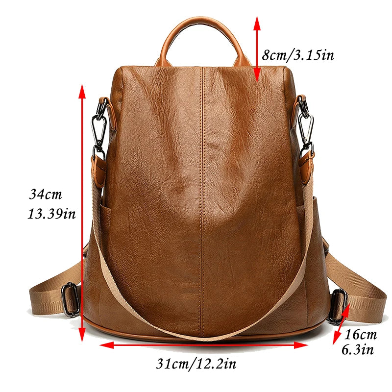 2 in 1 Women Backpacks Luxury Designers Anti Theft Korean Style Pu Leather Work Fashion Backpacks University Shoulder Bag Casual