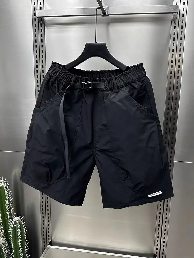 2024 Men's Large Pocket Waistband Work Shorts Summer Thin New Loose Straight Half Middle Pants - reetell