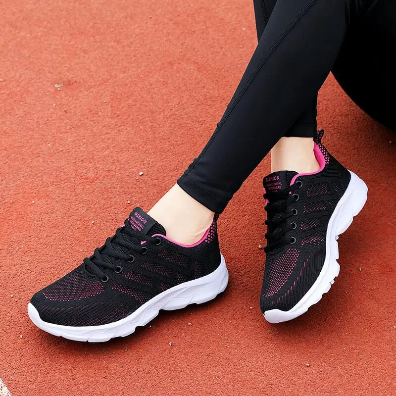 Woman Sneakers Casual Shoes 2023 New Breathable Walking Mesh Lace Up Flat Vulcanized Shoes Women Tenis Running Shoes for Women