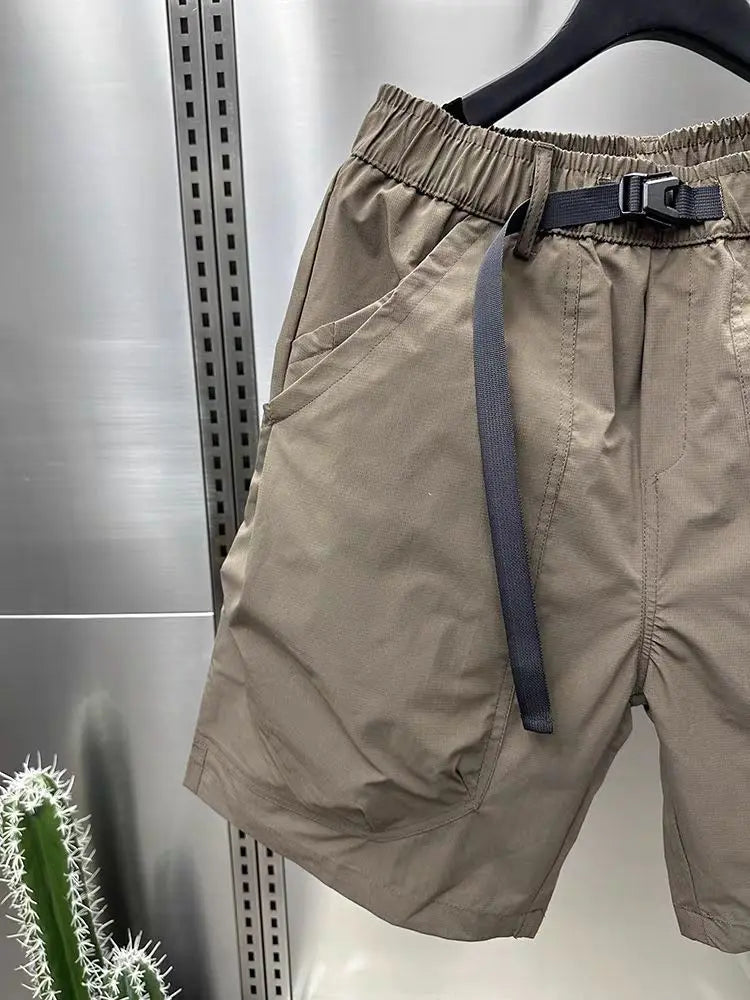 2024 Men's Large Pocket Waistband Work Shorts Summer Thin New Loose Straight Half Middle Pants - reetell