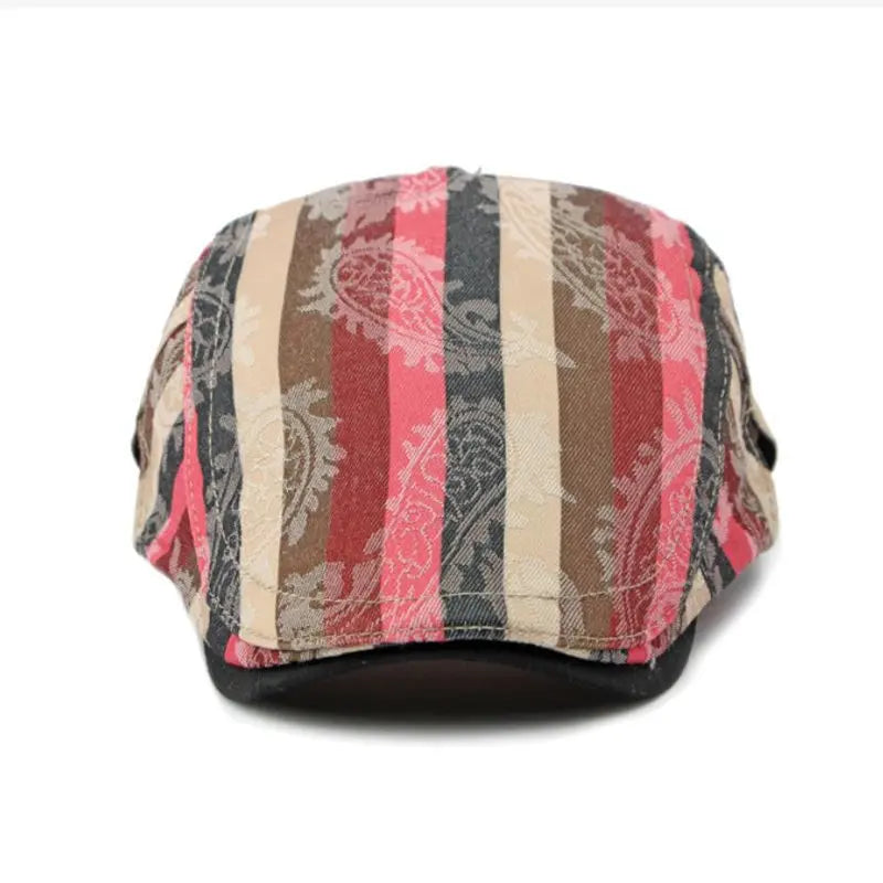 2023 Four Seasons Cotton Print Newsboy Caps Flat Peaked Cap Men and Women Painter Beret Hats 160