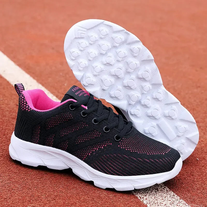 Woman Sneakers Casual Shoes 2023 New Breathable Walking Mesh Lace Up Flat Vulcanized Shoes Women Tenis Running Shoes for Women