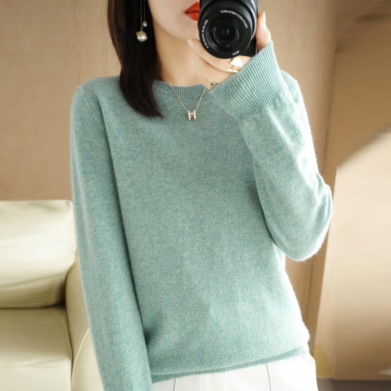 2024 Women Sweater Spring Autumn Long Sleeve O-neck Pullovers Warm Bottoming Shirts Korean Fashion Sweater Knitwear Soft Jumpers - reetell