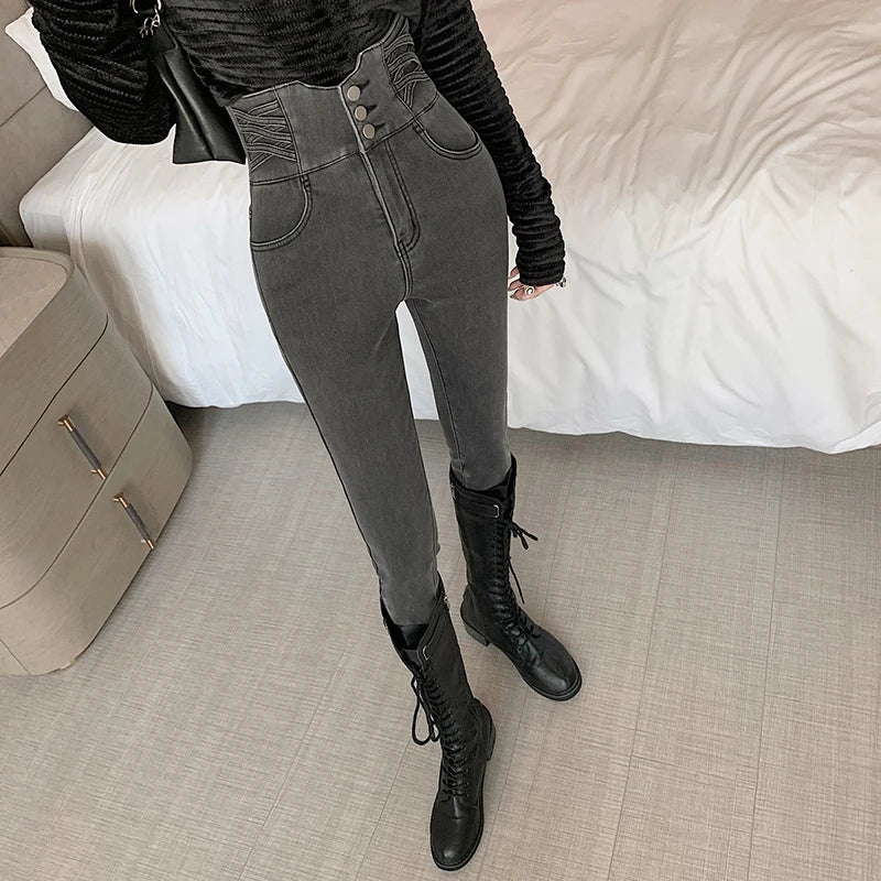 ZOENOVA Woman Jeans Vintage High Waist Women Skinny Pencil  Slim Stretch Denim Pants Tight Trousers 2023 Pant Y2K Korean Fashion - reetell