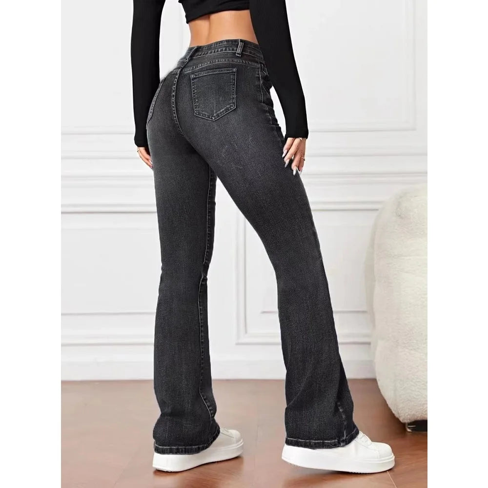 Women Stretch Denim Jeans Ladies Slim Straight Pants Casual Pantalones de mujer pantalon femme - reetell