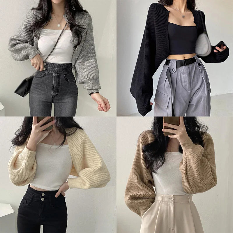 Women's Cardigan Sweaters Oversized Chunky Knit Kimono Slouchy Wrap Batwing Open Front Outwear Coat - reetell