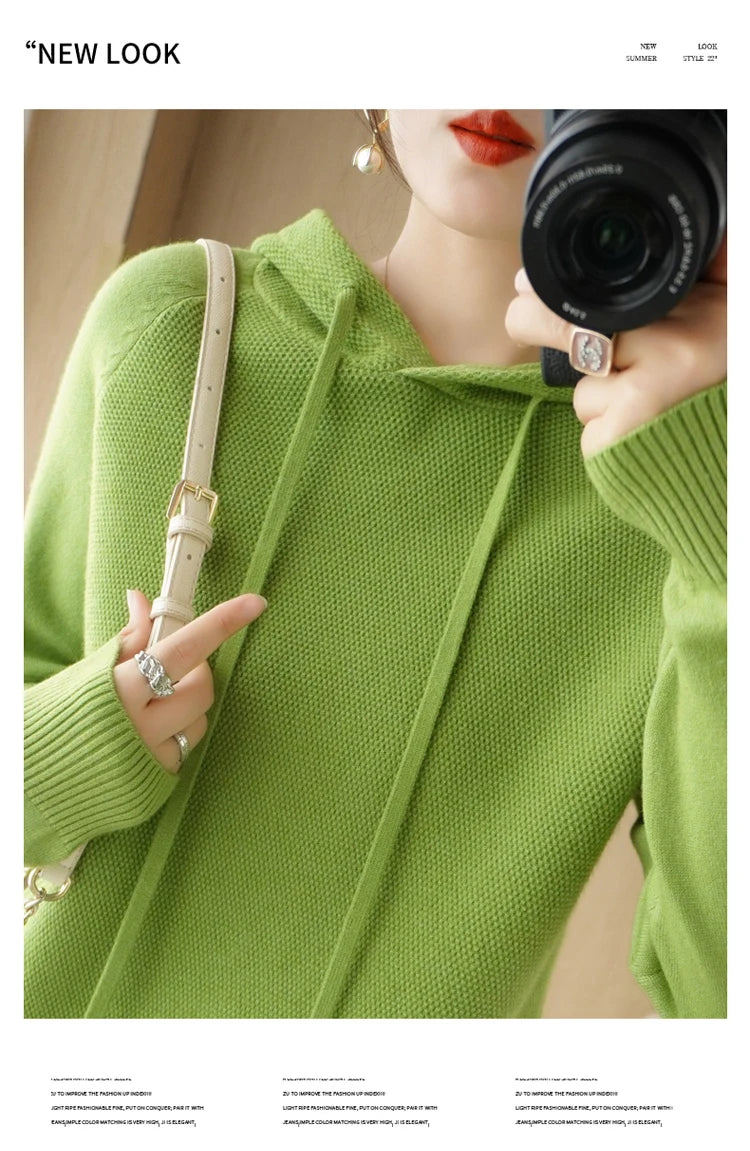 Hoodies And Sweatshirts Long Sleeve Sweaters For Women Wool Clothing New Arrivals Knitted Jumpers Female Outerwears Fashion Tops - reetell