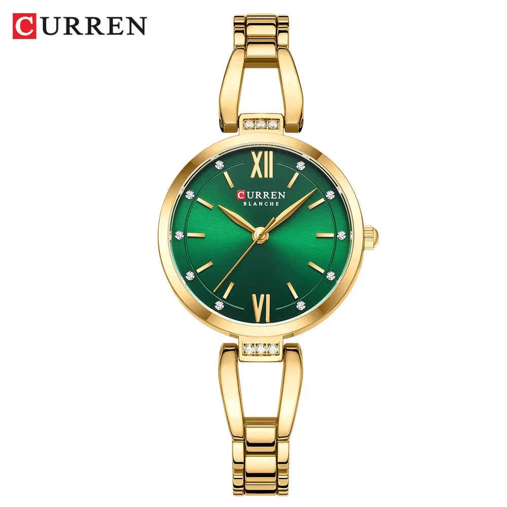 CURREN Women's Watches Elegant Fashion Original Quartz Watch for Laides Waterproof Stainless Steel Simple Luxury Daily Wear