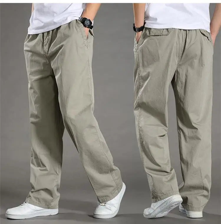 Alobee Men's Cargo Pants Summer Spring Cotton Work Wear New In Large Size Casual Climbing Joggers Sweatpants Hombre Trousers