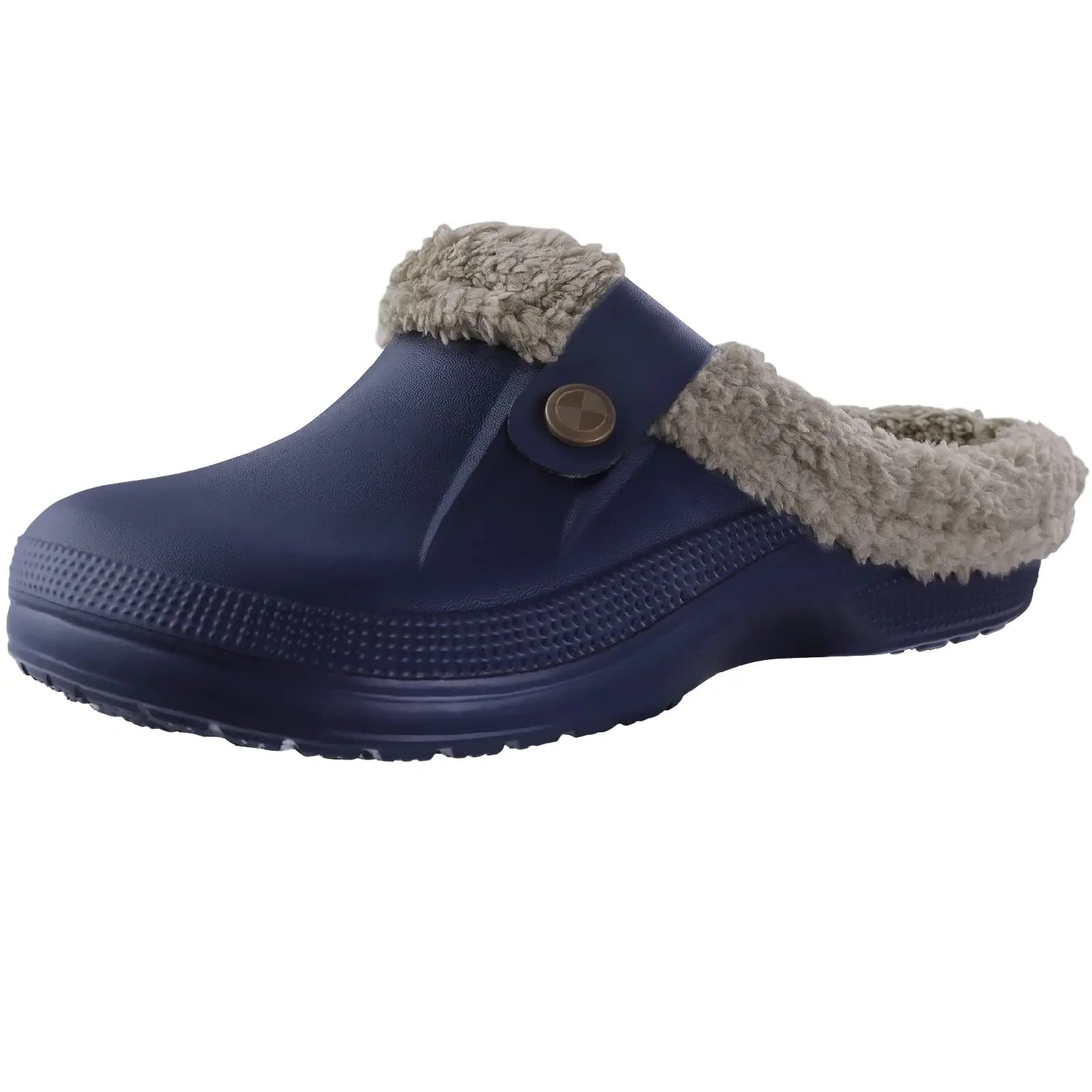 Eyriphy Classic Fur Lined Clogs For Women Waterproof Winter Fuzzy Slippers Mens Cotton Shoes For Indoor And Outdoor Rubber Soles