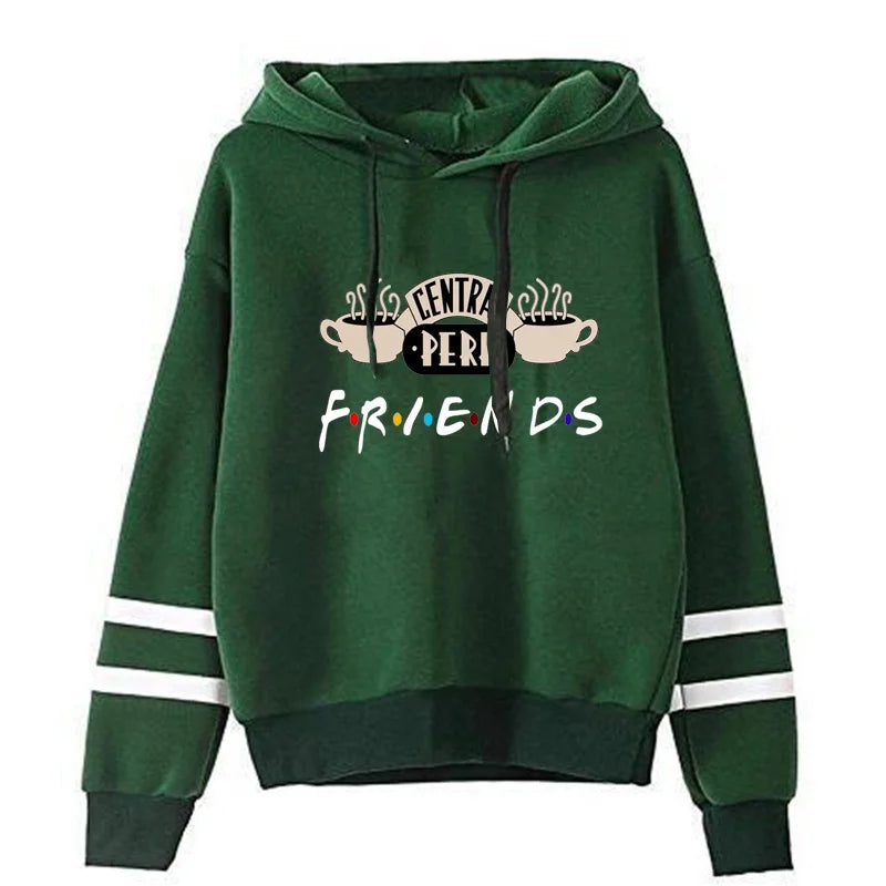 Women Friends TV Show Hooded Sweatshirt Cute Coffee Printing Hoodies Female Autumn Winter Casual Pullover Hoodies - reetell