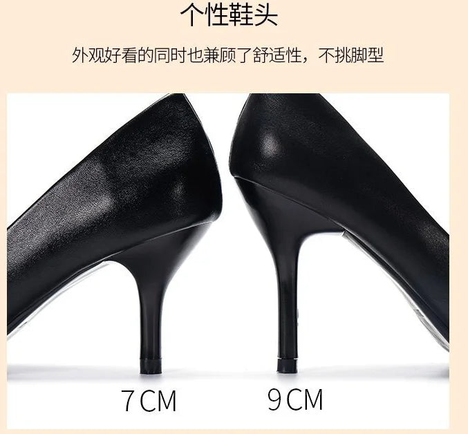 2024 Shoes Women Pumps Pointed Toe Fashion Single Shoes Shallow Casual Medium heels party Office shoes Large Size 38 39 41 - reetell