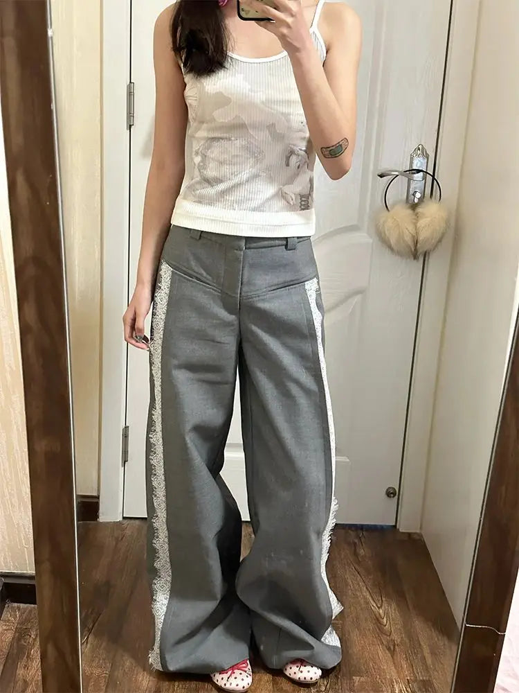 HOUZHOU Y2k Vintage Baggy Jeans Woman's Korean Fashion Denim Pants Harajuku Kpop Streetwear Trousers Japanese 2000s Style Spring - reetell