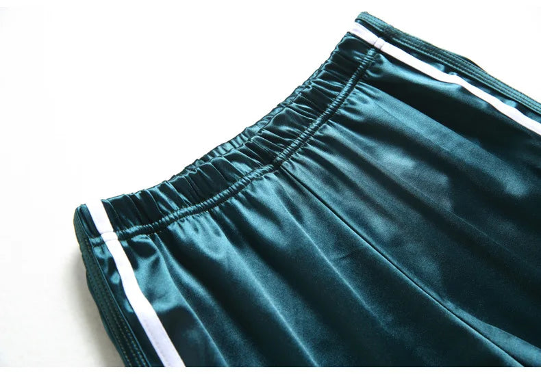 2024 Summer Women Satin Shorts High Waist Female Casual Beach Short Pants Elastic Ladies Fitness Running Sports Yoga Shorts - reetell