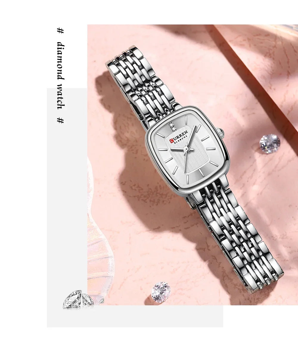 CURREN New Fashion Stainless Steel Date Women Watches Casual 30M Waterproof Girl Ladies Wristwatch Female Clock Relogio Feminino