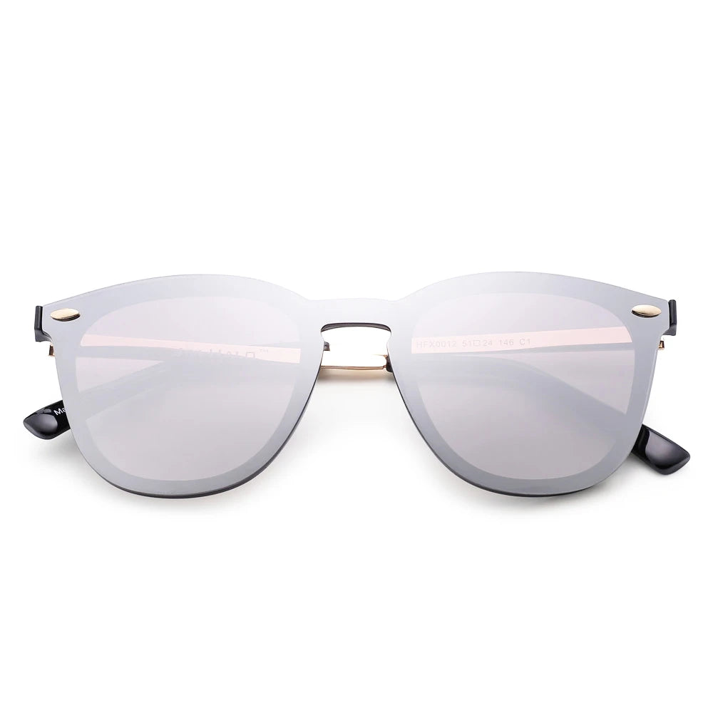 JIM Trendy Rimless Mirrored Sunglasses Reflective Sun Glasses for Women Men UV400 - reetell