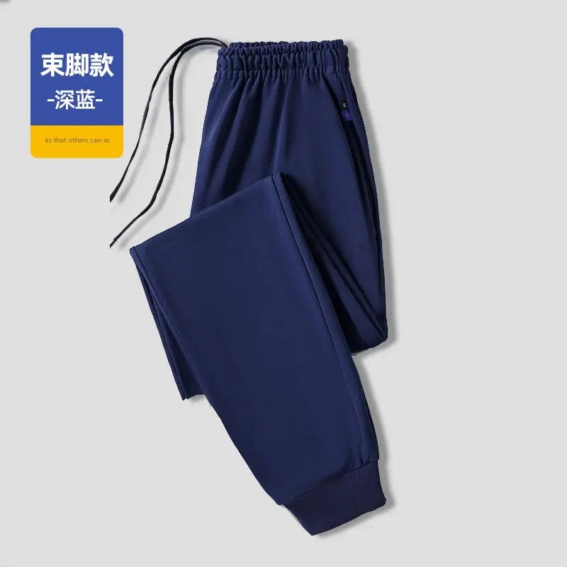 Men's Pants Winter New Casual Fleece Sweatpants Soft Drawstring Fleece Trousers Cotton Fashion Loose Fleece Running Pants - reetell