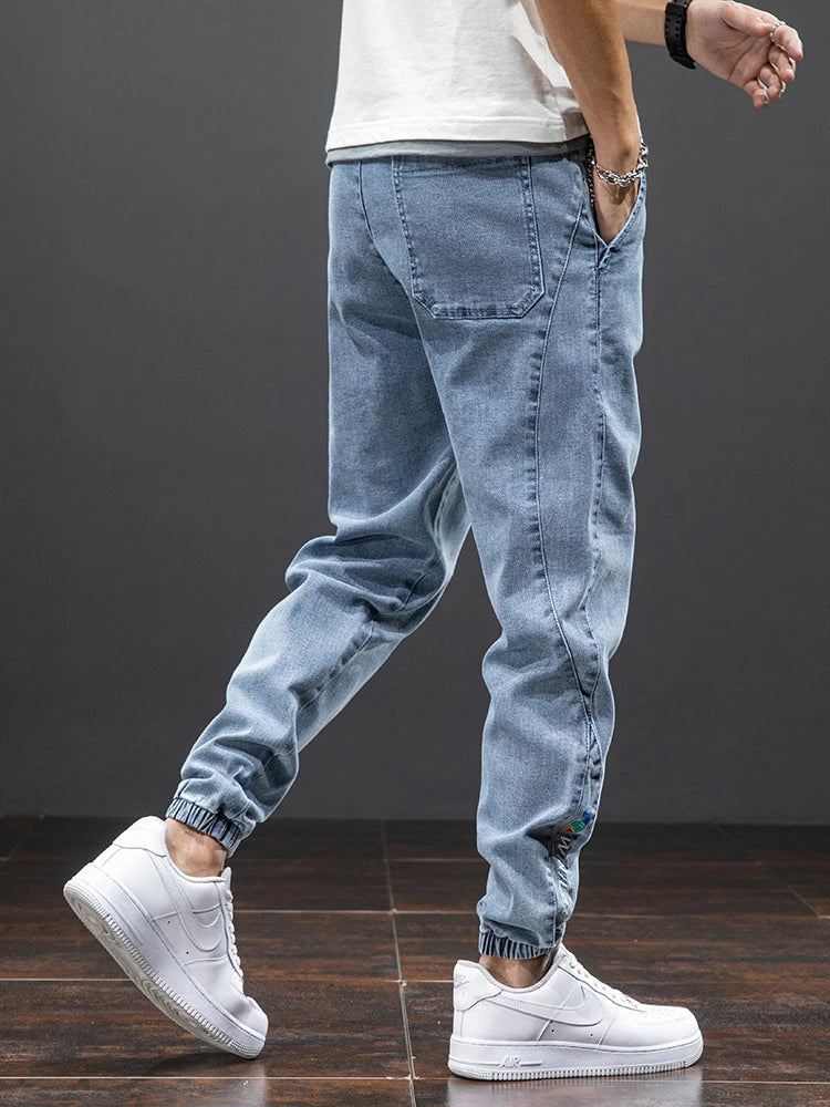 Spring Summer Black Blue Cargo Jeans Men Streetwear Denim Jogger Pants Men Baggy Harem Jean Trousers Plus Size 6XL 7XL 8XL - reetell