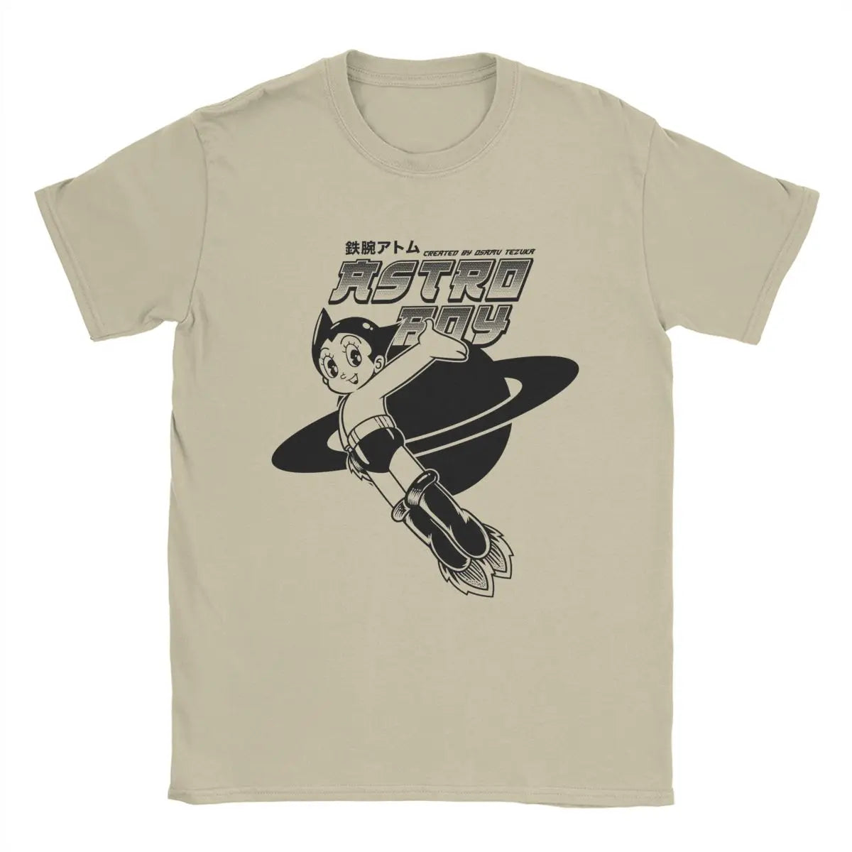 Astro Boy T Shirt Men Pure Cotton Vintage T-Shirt O Neck AstroBoy Anime Tee Shirt Short Sleeve Tops Big Size