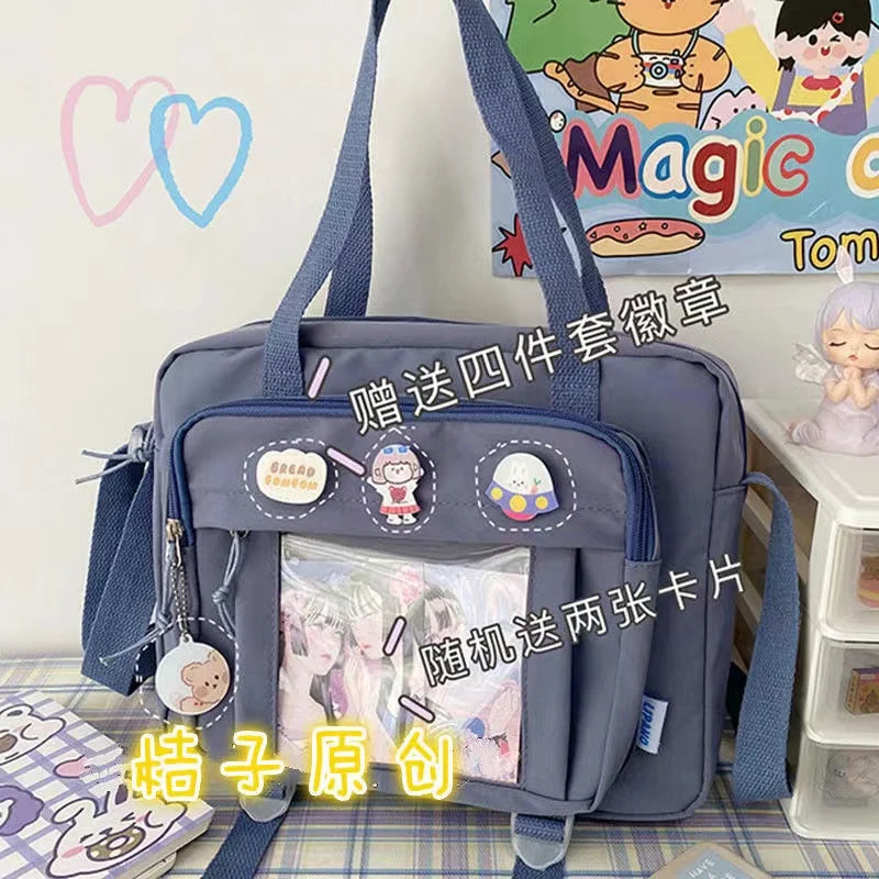 Japanese High School Girls JK Bag Transparent Handbags Book Bag Satchels Shoulder Bag Itabag Big Crossbody Bags Women Ita bag